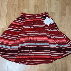 Lularoe Madison red stripe patterned skirt XS